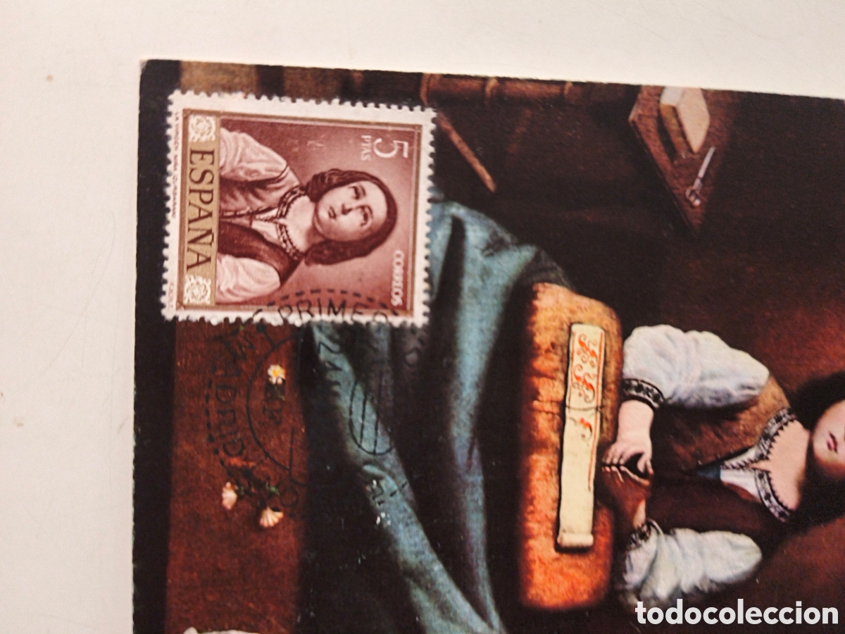Postales: Postal La virgen ni&ntilde;a. Con sello - Foto 3