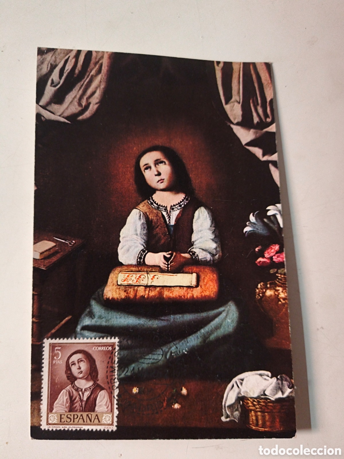 Cartes Postales: Postal La virgen ni&ntilde;a. Con sello