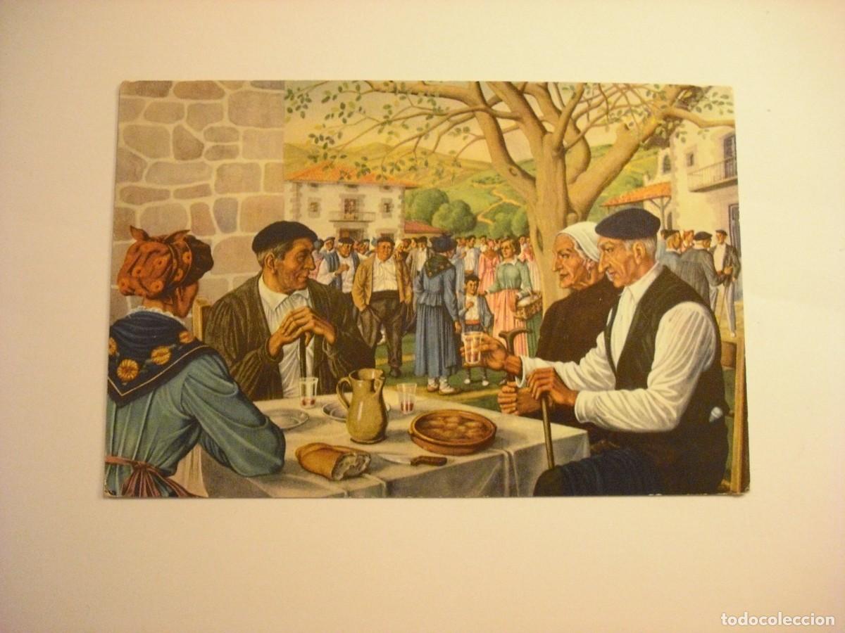 Postkarten: MERIENDA EN LA FIESTA DEL PUEBLO , POSTAL DEL PINTOR MAURICIO FLORES KAPEROTXIPI.ED SIMA