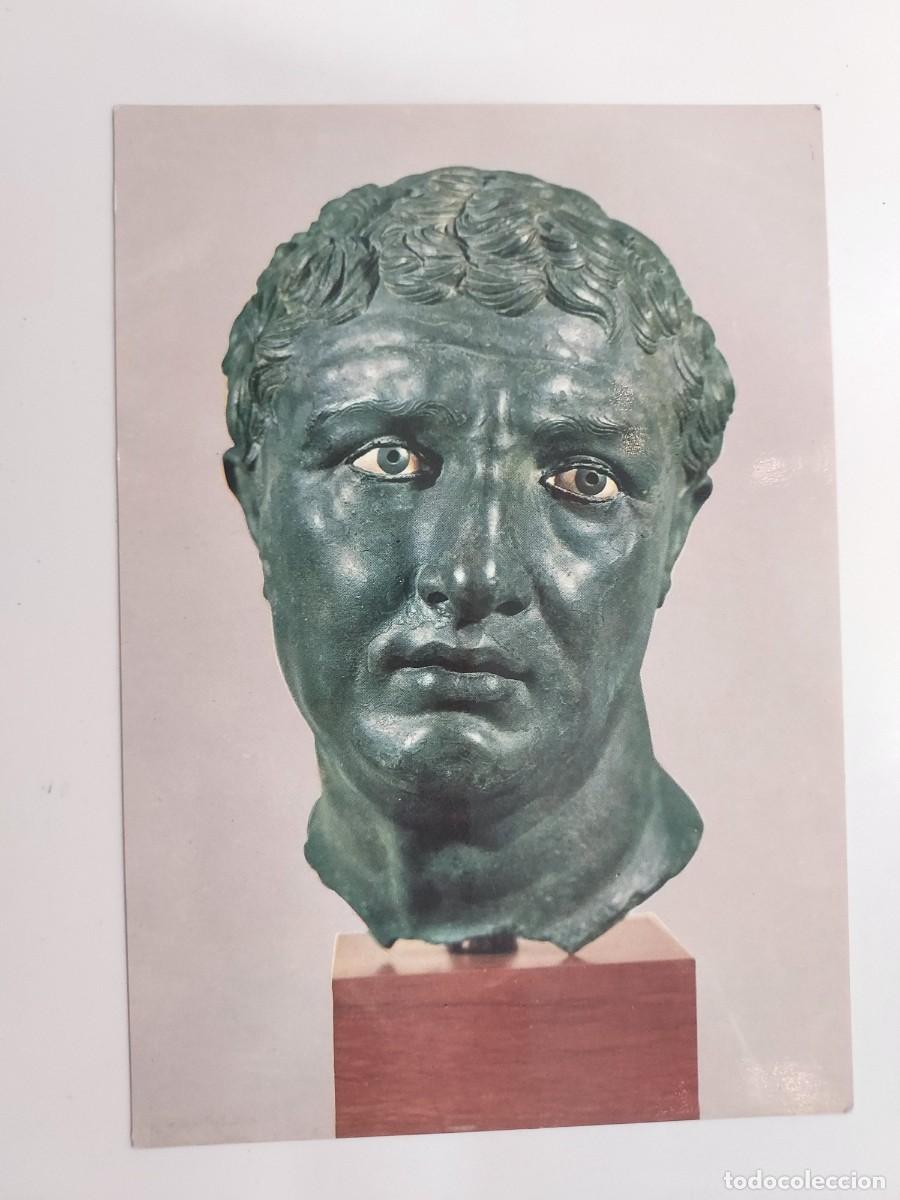 Postales: POSTAL ATENAS MUSEO NACIONAL ARQUEOLOGIA. CABEZA DE BRONCE PROCEDENTE DE DELOS. SIN CIRCULAR