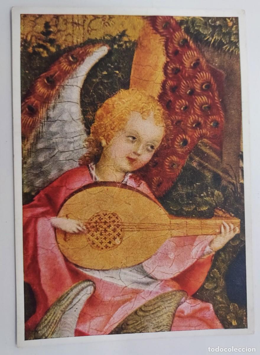 Postales: POSTAL STEFAN LOCHNER. La Virgen del rosal, &Aacute;ngel tocando laud. Museo Wallraf-Richartz, Colonia. s/c