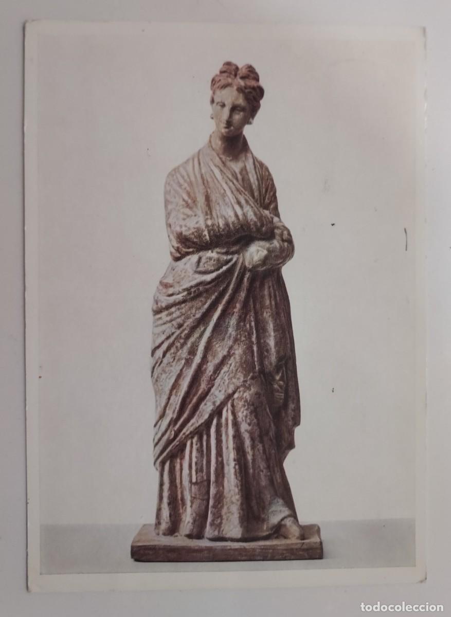 Postales: POSTAL ESTATUA TERRACOTA MUJER CON TUNICA, TANAGRIA. MUNICH. CIRCULADA