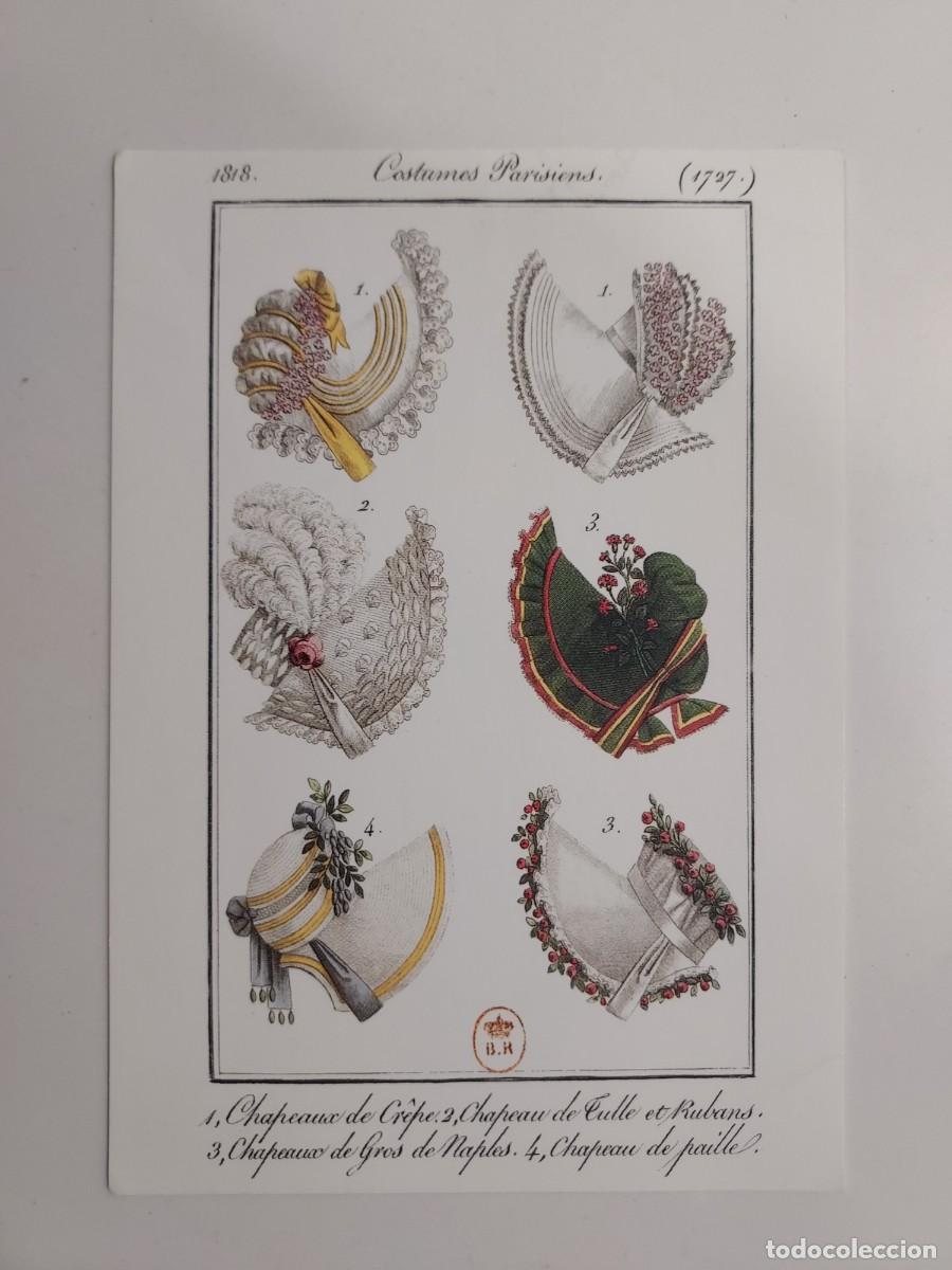 Postales: POSTAL Costumes Parisiens, Chapeaux. Varios dise&ntilde;os de sombreros y capotas femeninos. s/c