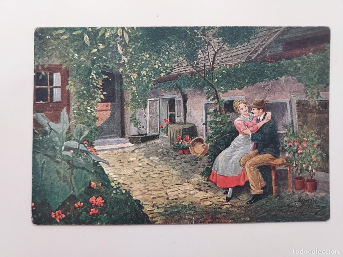 Postales: POSTAL ANTIGUA. J. Kr&auml;nzle. Felicidad silenciosa. S/C. G. B. W. V. Gustav Braun, Wien