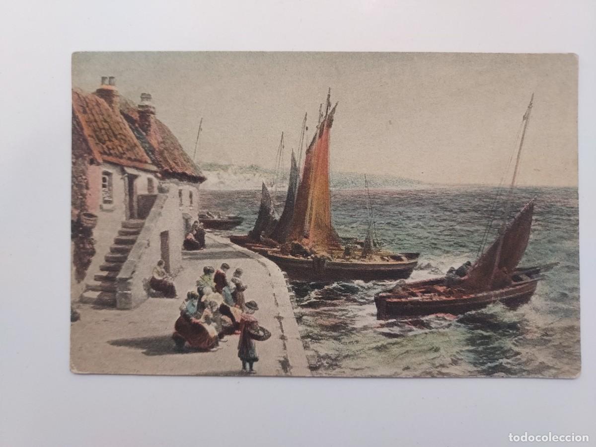 Postales: POSTAL ANTIGUA. Vista del puerto, barcos. Faulkner, London. s/c. Ca. 1910