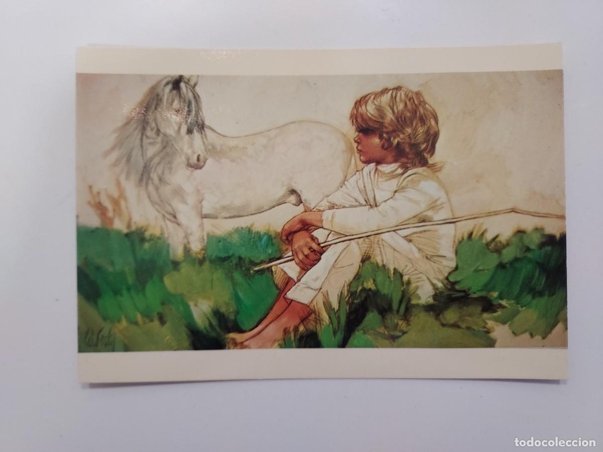 Postales: POSTAL FERNANDO CALDERON - NI&Ntilde;O Y CABALLO. SIN CIRCULAR. RAYCAR