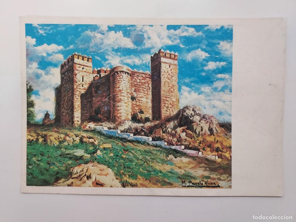 Postales: POSTAL CASTILLO DE CORTEGANA PINTADO CON EL PIE. M. PARRE&Ntilde;O. S/C. 1986. ARTES MUTI. (Huelva)