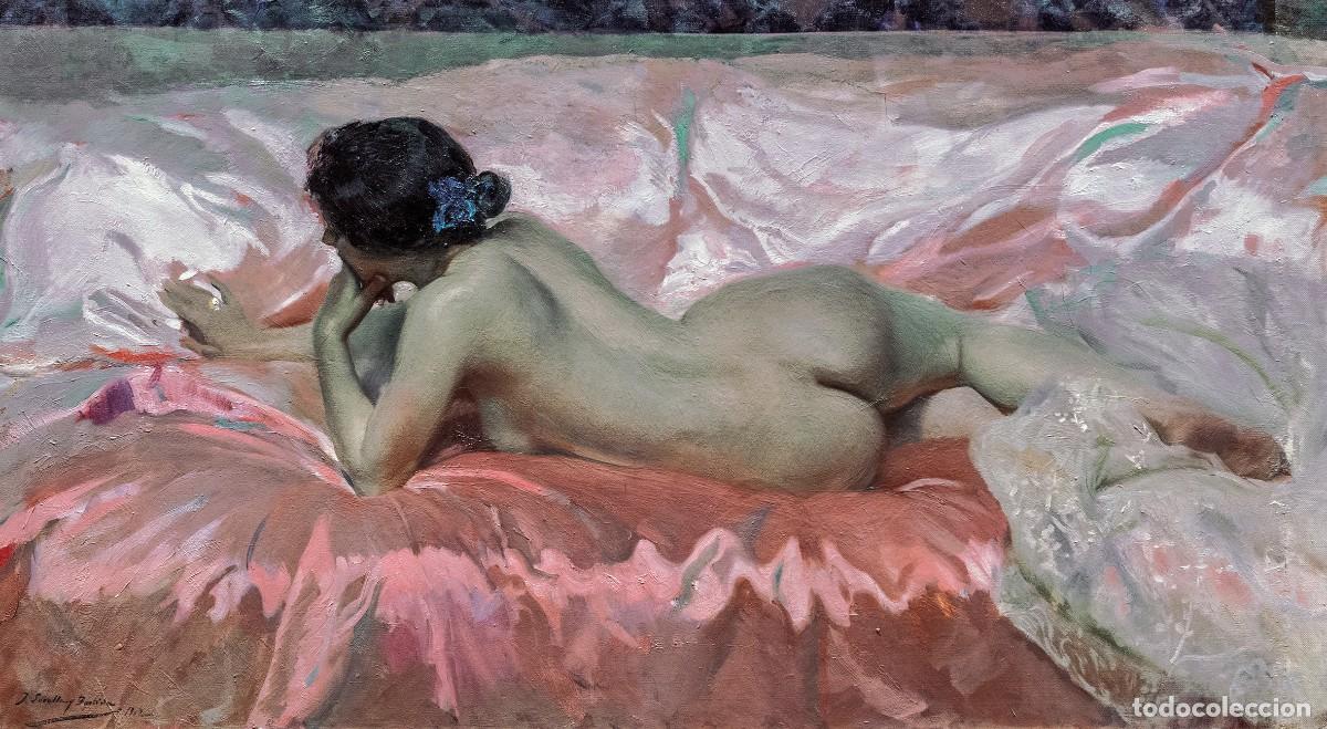 Postales: Postal del cuadro Desnudo de Mujer, de Joaqu&iacute;n Sorolla. Tema: Pintura, Arte.