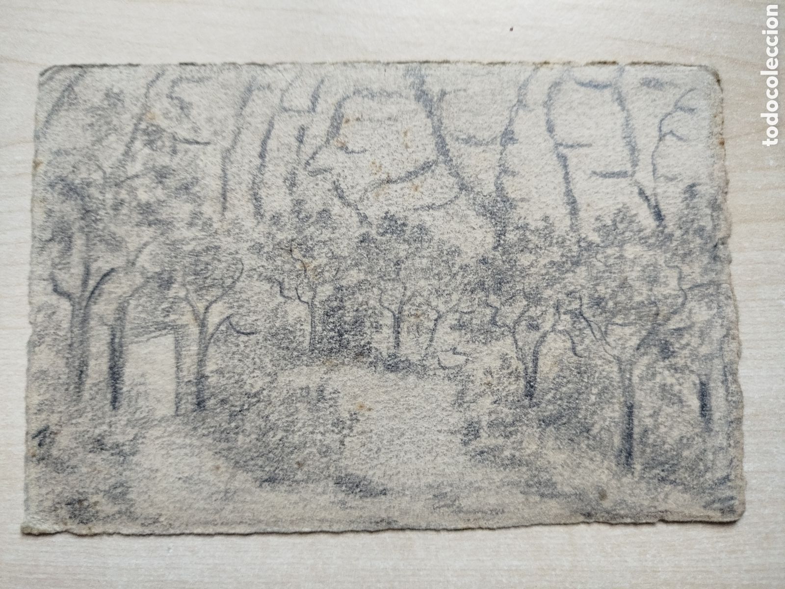 Postales: Antigua tarjeta postal - Dibujo original a l&aacute;piz - Montserrat- Circa 1900
