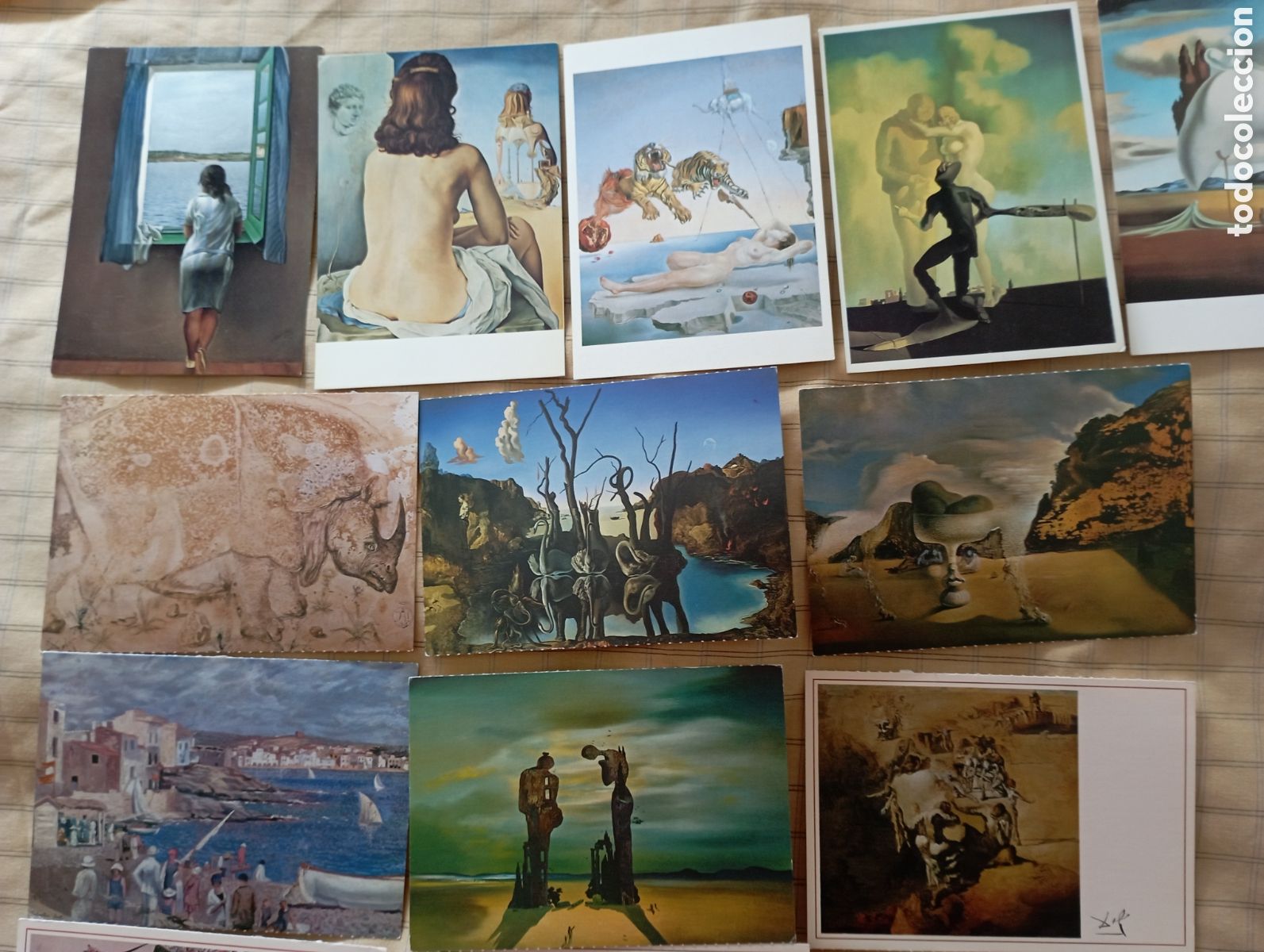 Postais: 14 Postales de las Pinturas m&aacute;s ic&oacute;nicas de Salvador Dal&iacute;. En perfecto estado.