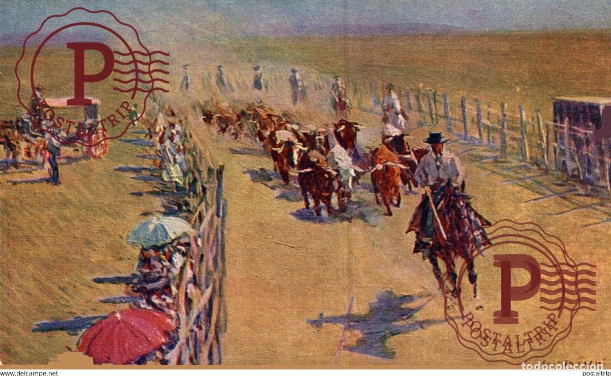 Postales: M. BERTUCHI. EL ENCIERRO.