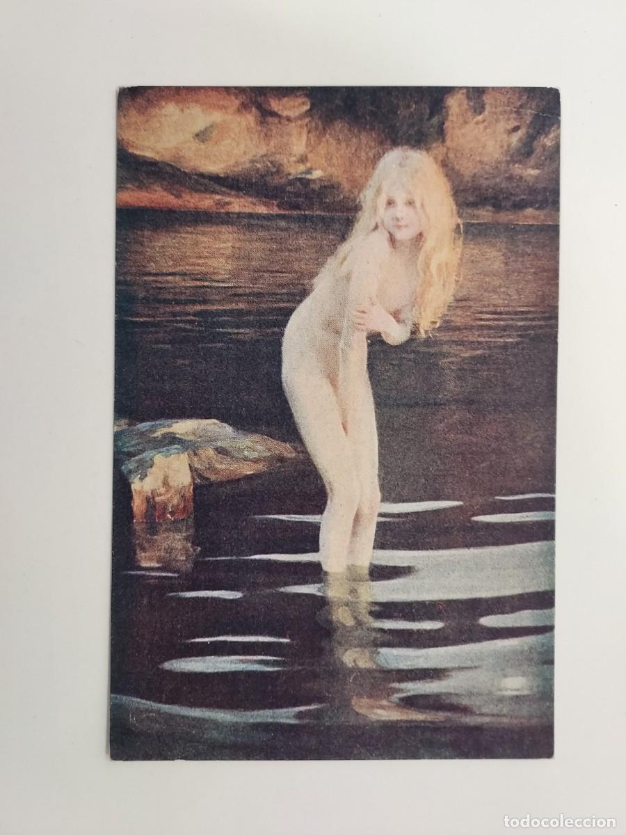 Postales: POSTAL ANTIGUA. PAUL EMILE CHABAS - Au cr&eacute;puscule (crep&uacute;sculo). MKB. S/C. EROTICA DESNUDO. CA. 1915