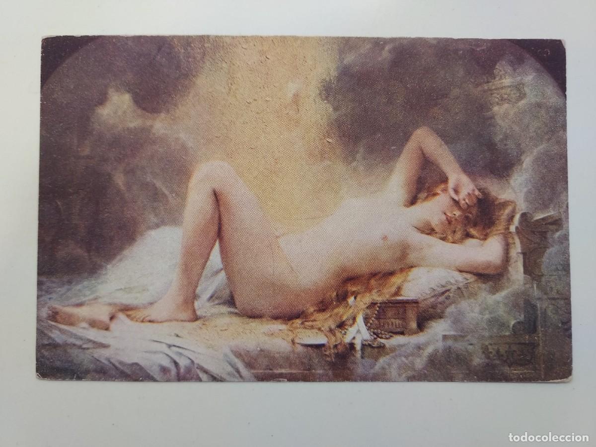 Postales: POSTAL ANTIGUA. FRAN&Ccedil;OIS COMERRE - Danae y la lluvia de oro. MKB. S/C. EROTICA DESNUDO. CA. 1915