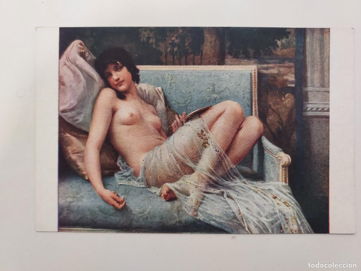 Postales: POSTAL ANTIGUA. GUILLAUME SEIGNAC - INDOLENCE. NEURDEIN. SPA. S/C. SALONS DE PARIS. CA 1912. EROTICA