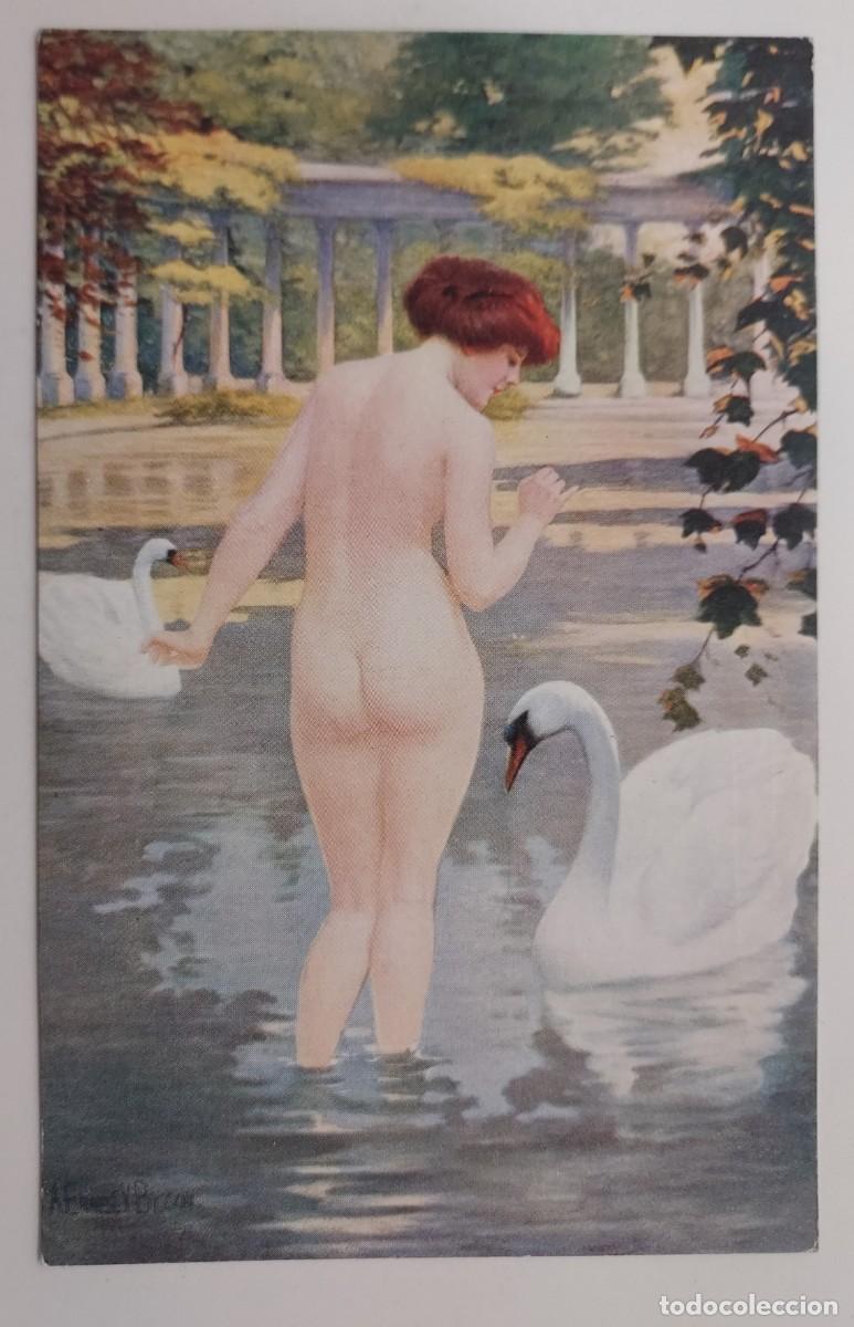 Postais: POSTAL ANTIGUA. V. BISSON - AU BORD DE L'EAU. NEURDEIN. SPA. S/C. SALONS DE PARIS. CA 1912. DESNUDO