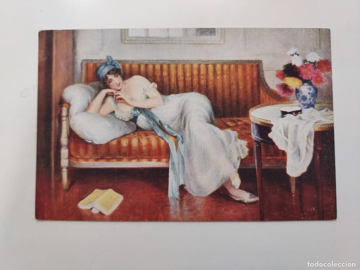 Postais: POSTAL ANTIGUA. EDOUARD GELHAY - REVERIE (DREAMING). NEURDEIN. SPA. S/C. SALONS DE PARIS. CA 1914