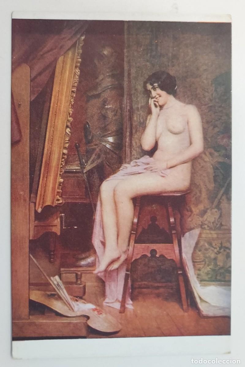 Postais: POSTAL ANTIGUA. COMERRE - EN L'ABSENCE DU PEINTRE. SPA. S/C. SALON DE PARIS. CA 1912. DESNUDO