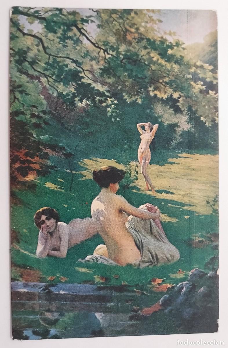 Postais: POSTAL ANTIGUA. THIVET - APRES LE BAIN. NOYER. SPA. S/C. SALON DE PARIS. CA 1912. DESNUDO