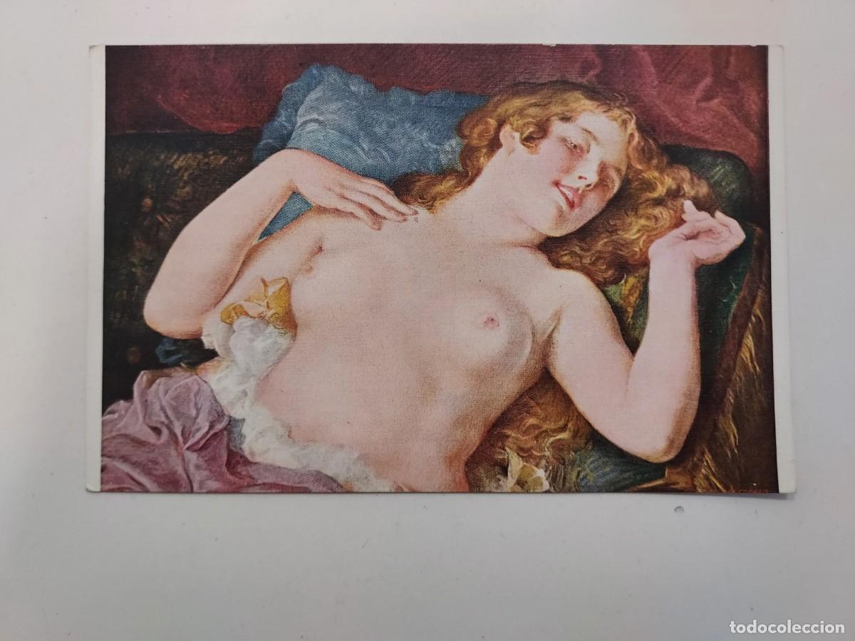 Cartes Postales: POSTAL ANTIGUA. SCALBERT - ABANDON. LAPINA. SPA. S/C. SALON D'HIVER. PARIS. CA 1913. DESNUDO
