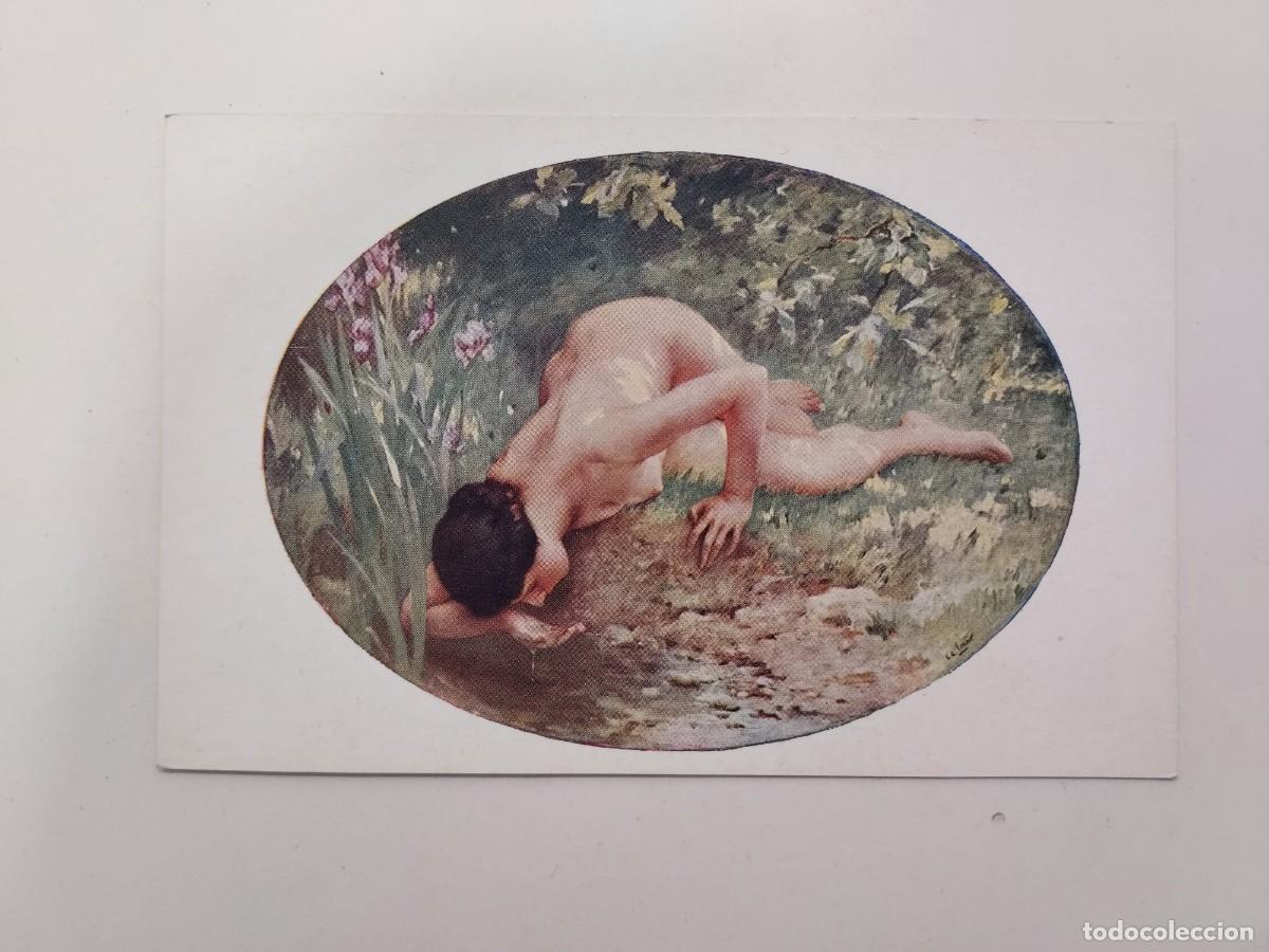Cartes Postales: POSTAL ANTIGUA. LENOIR - LA SOURCE. NOYER. SPA. S/C. SALON DE PARIS. CA 1914. DESNUDO