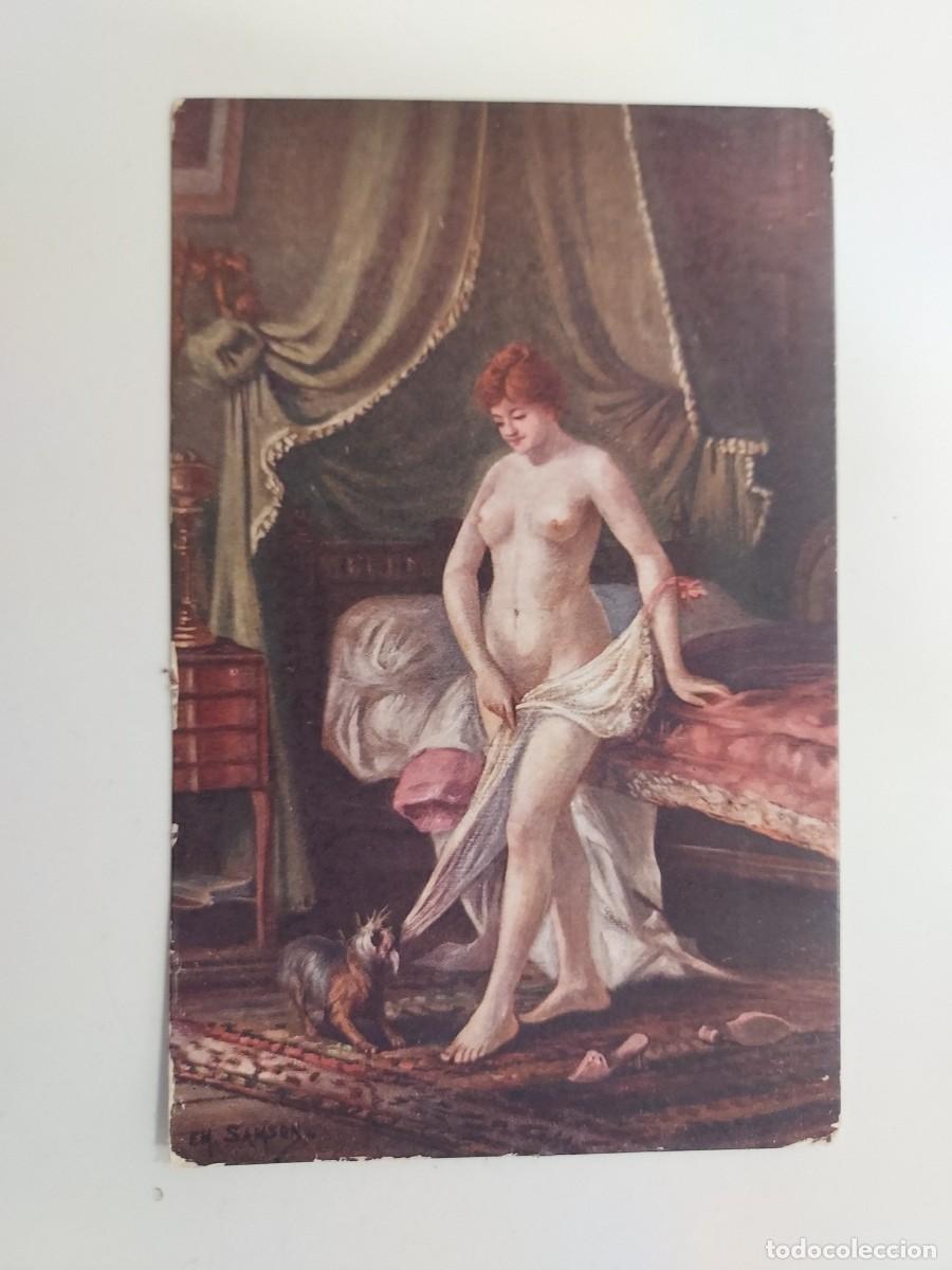 Cartes Postales: POSTAL ANTIGUA. SAMSON - L'INDISCRET (EL INDISCRETO). AYOE. S/C. SALON DE PARIS. CA 1914. DESNUDO