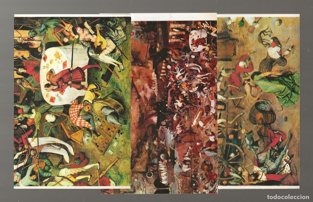Postales: 3 POSTALES - EL TRIUNFO DE LA MUERTE FRAGMENTOS) EL BOSCO - MUSEO DEL PRADO - MADRID - S/CIRCULAR