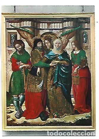 Postales: &rdquo; EL ABRAZO EN LA PUERTA DORADA &rdquo;.- MAESTRO DE SIGENA, SIGLO XVI.- MUSEO ARQUEOLOGICO - HUESCA