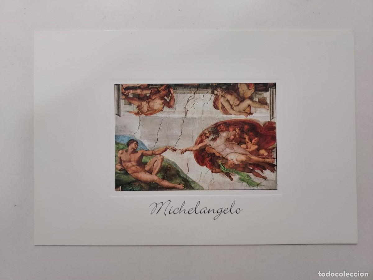 Postales: POSTAL MICHELANGELO. ROMA, VATICANO, CAPPELLA SISTINA, CREAZIONE DI ADAMO. S/C. INDACO