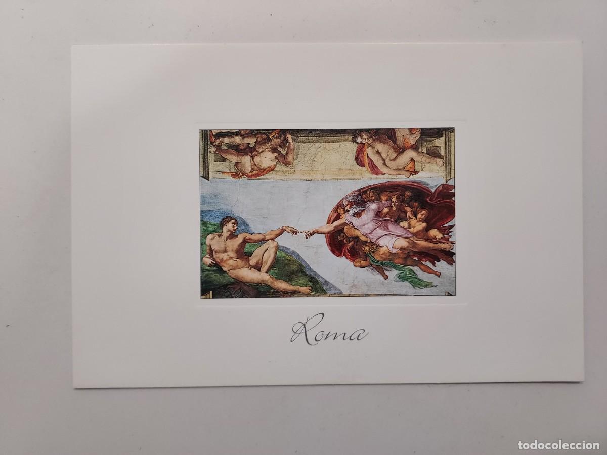 Postales: POSTAL MICHELANGELO. ROMA, VATICANO, CAPPELLA SISTINA, CREAZIONE DI ADAMO. S/C. INDACO