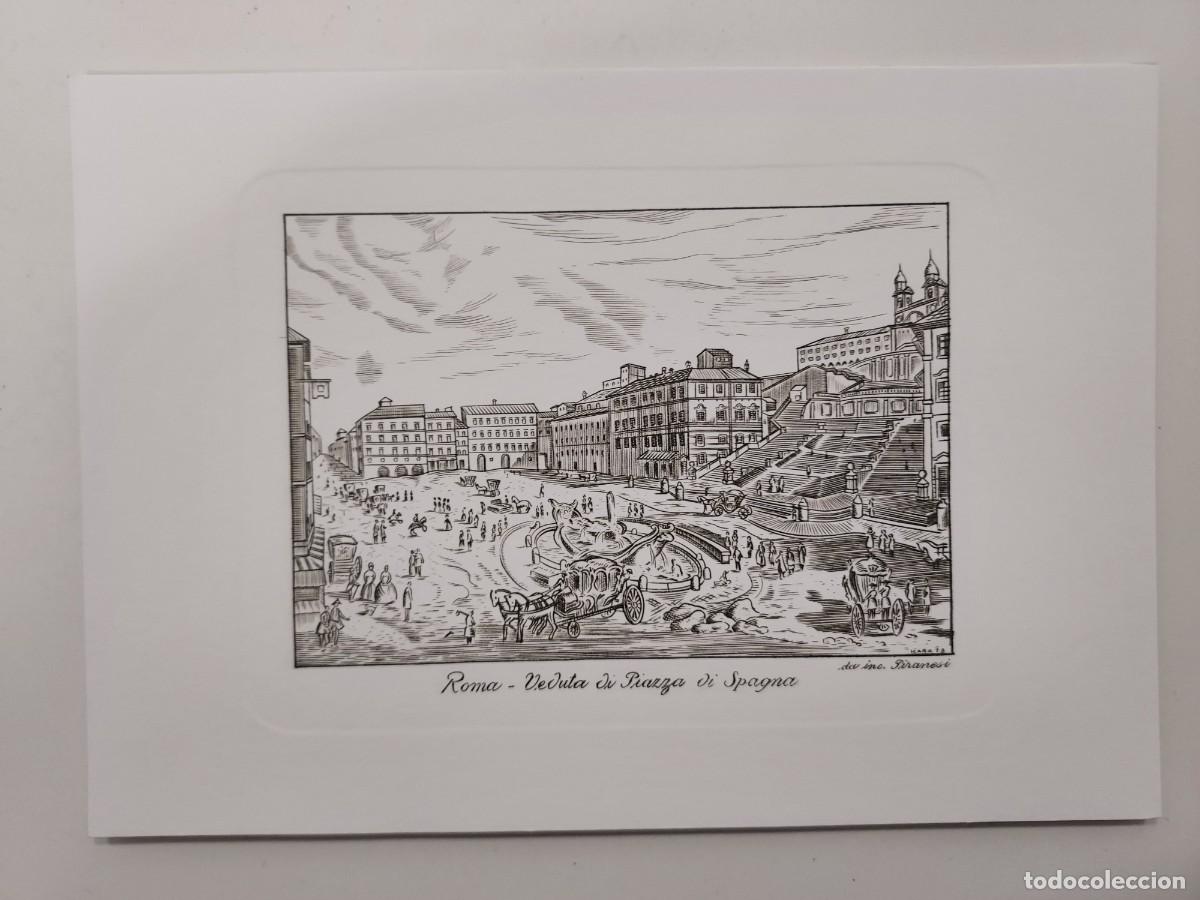 Postales: POSTAL TARJETA DESPLEGABLE ILUSTRADA. ROMA Veduta di Piazza di Spagna, DE GRABADO Giovanni Piranesi