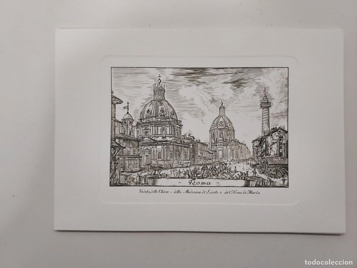 Postales: POSTAL TARJETA DESPLEGABLE ILUSTRADA. ROMA Veduta delle chiese della Madonna di Loreto. Piranesi