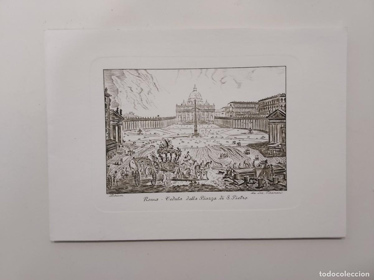 Postales: POSTAL TARJETA DESPLEGABLE ILUSTRADA. ROMA Veduta della Basilica e Piazza di S. Pietro. Piranesi