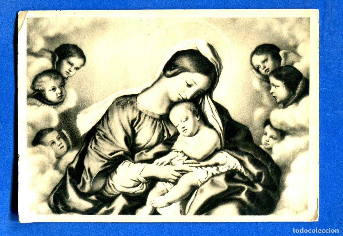 Postales: POSTAL ARTE LA VIRGEN CON EL NI&Ntilde;O 1 SASSO FERRATO PUBLICIDAD IGUALATORIO MEDICO VALLADOLID