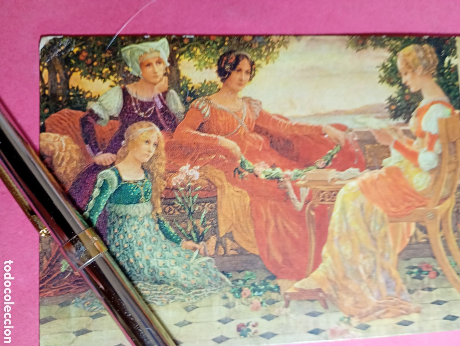 Postales: SALON DE PARIS ''SE&Ntilde;ORITA ELISABETH SONREL POESIA DE LA NOCHE''cokor circulada, en frances