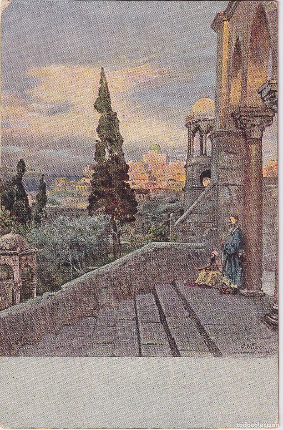 Postales: POSTAL DE LA OBRA DE Carl Wuttke, JERUSALEM, VISTA DEL MONTE DEL TEMPLO (1911) - CIRCULADA 1918