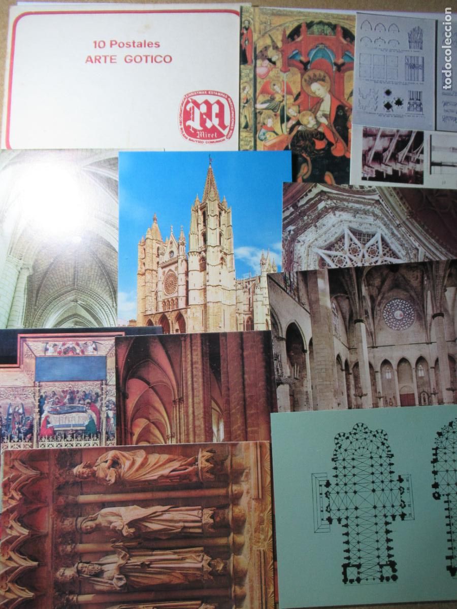Postales: 10 postales Arte G&oacute;tico - Completa en funda