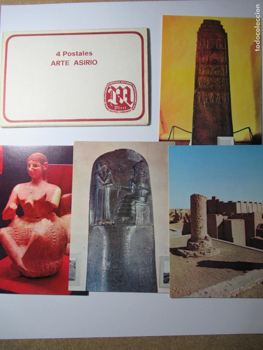 Postales: 4 postales Arte Asirio - Completa en funda