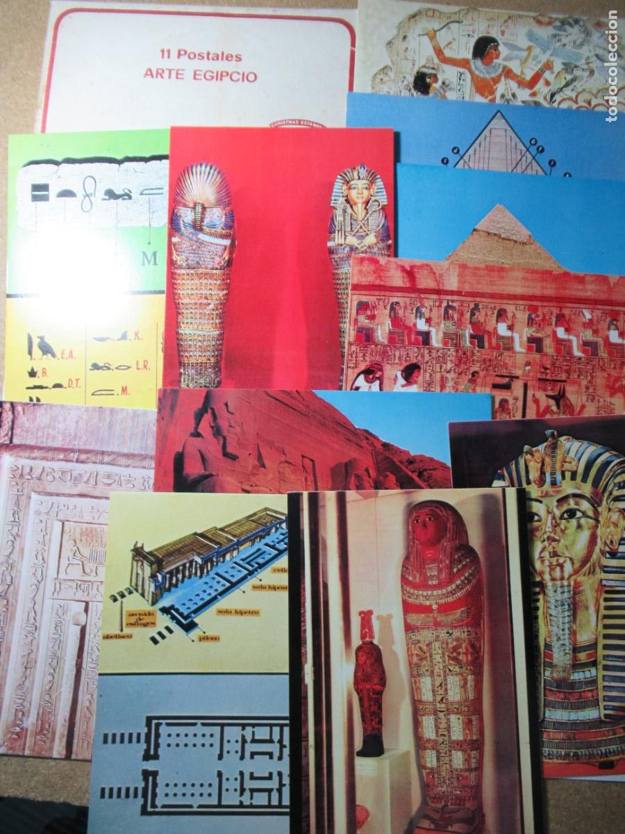 Postales: 11 postales Arte Egipcio - Completa en funda