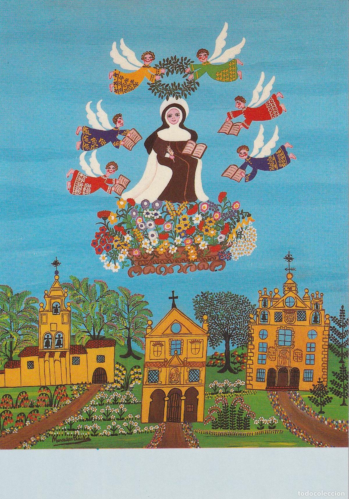 Postales: PINTURA NA&Iuml;F - SANTA TERESA DOCTORA - AUTOR: MERCEDES BARBA - COLECCION PERLA CT3 - S/C