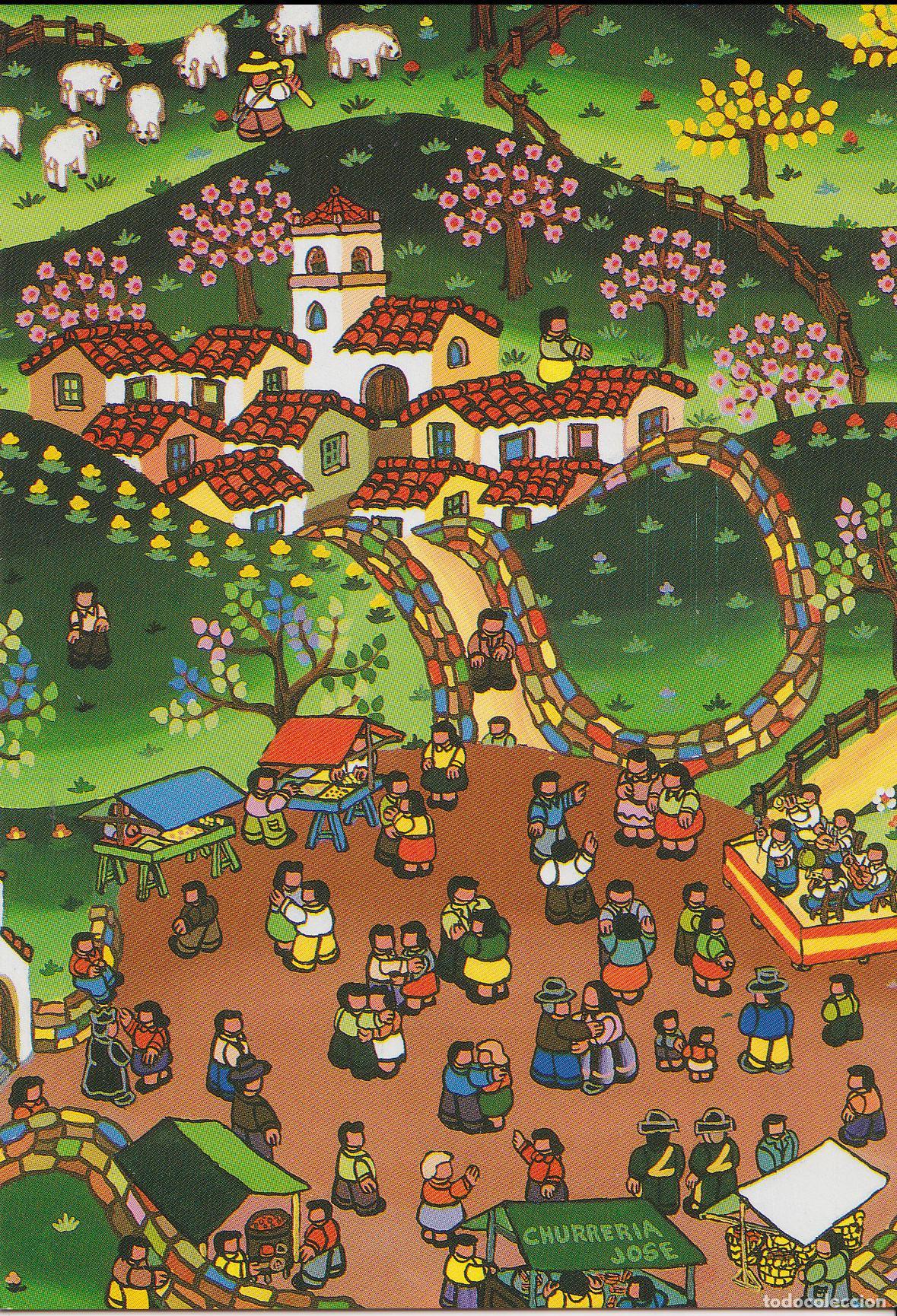 Postales: PINTURA NA&Iuml;F - LA ROMERIA - AUTOR: J. SANCHEZ - S/C