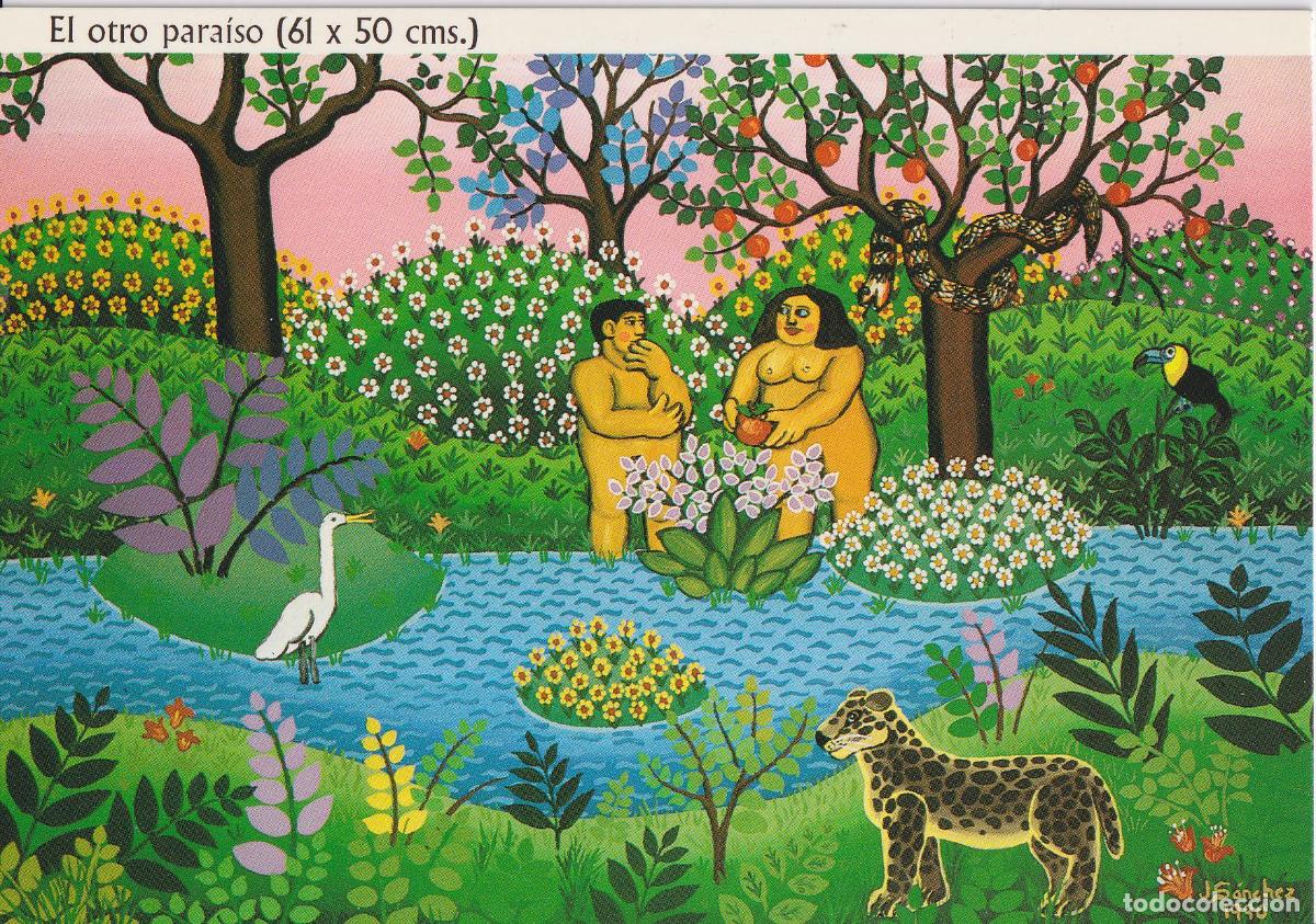 Postales: PINTURA NA&Iuml;F - EL OTRO PARAISO - AUTOR: J. SANCHEZ - S/C