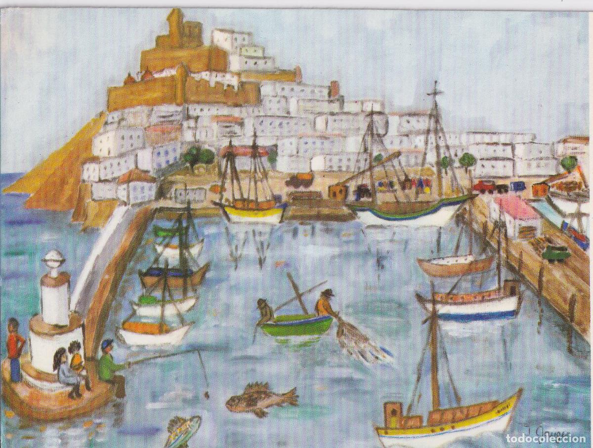 Postales: PINTURA NA&Iuml;F - IBIZA, PUERTO - AUTOR: INGEBORG GAUGER - EUROCROMO SERIE A/8 - S/C