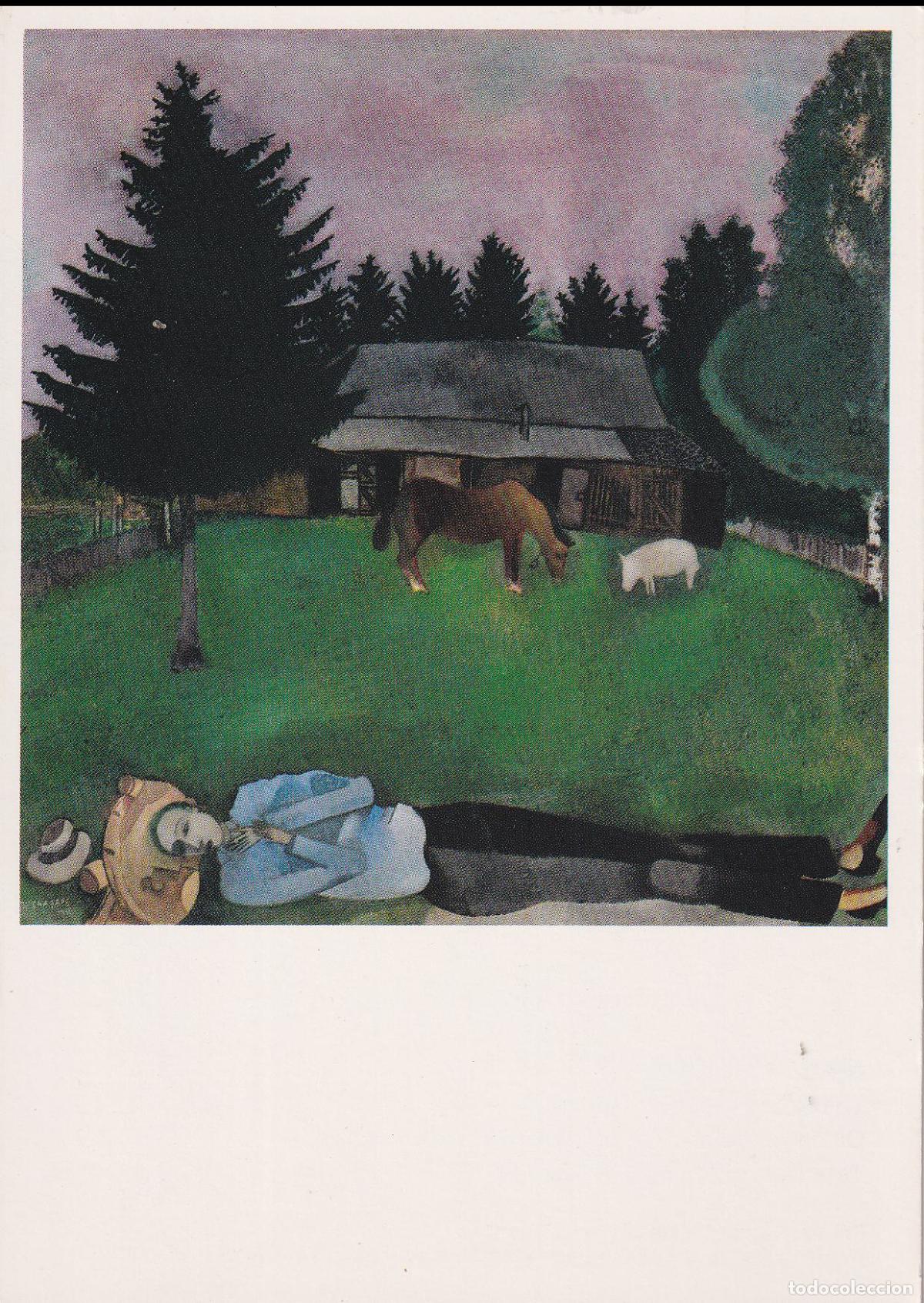 Postales: POSTAL DE LA OBRA DE MARC CHAGALL, THE POET RECLINING (1915) &ndash; TATE GALLERY &ndash; S/C