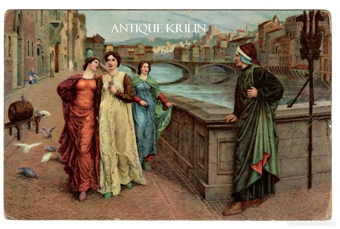 Postales: POSTAL ALEMANA STENGEL / DANTE UND BEATRICE / H. HOLIDAY / SIN FRANQUEAR PERO ESCRITA