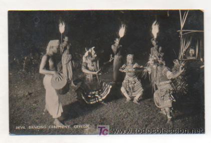 Postales: SRI LANKA. CEYLON. DEVIL DANCING CEREMONY. - Foto 1