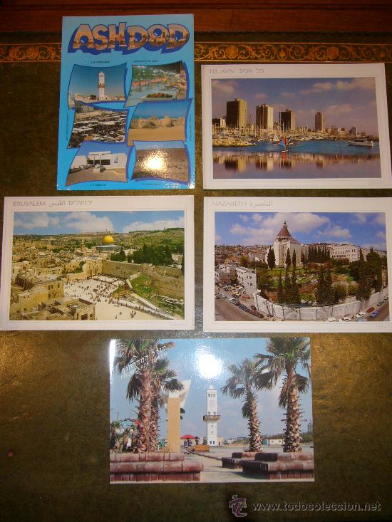 Postales: 5 POSTALES TEL AVIV, JERUSALEM, NAZARETH - Foto 1