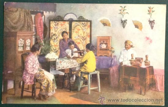 Postales: PUBLICIDAD MAQUINA DE COSER SINGER. JAVA. - Foto 1
