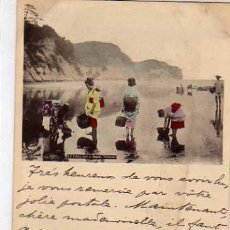 Postales: JAPON R. 7 PICKING SHELL AT NEGISHI YOKOHAMA. CIRCULADA CON SELLO ESPAÑOL. SIN DIVIDIR.. Lote 35379002