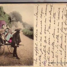 Postales: JAPON. JINRIKSHA AT NEGISHI YOKOHAMA. CIRCULADA CON SELLO ESPAÑOL. SIN DIVIDIR.. Lote 35379312