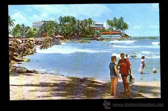 Postales: CEIL&Aacute;N - SURF SWEPT BAY MOUNT LAVINIA, CEYLON - Foto 1